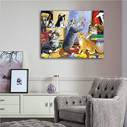 Jigsaw Puzzles for Adults 1000 Piece Painting Cats 27.56 x 19.69 Inch Puzzles for Adults Kids Educational Game Reduce Pressure Challenge Toy Cats Puzzles 1000 Pieces for Adults - color: Painting Cats