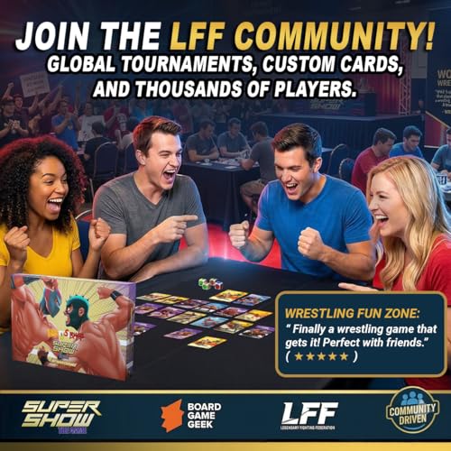 Wrestling Trading Card Game, 4-Player Starter Set, Fun Tabletop Game with Dice & Playing Cards, Collectible Card Game for Ages 13+