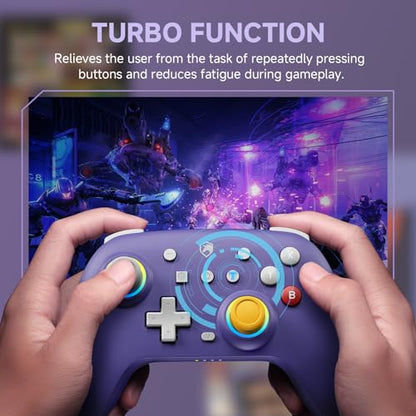 ECHTPower Switch Controller, Hall Joystick Controller for Switch 2 Retro Design, 2025 Wireless Switch Pro Controller with RGB/Turbo/Marko/Vibration, Wireless Gamepad for Switch 2/OLED/PC/Adroid/iOS