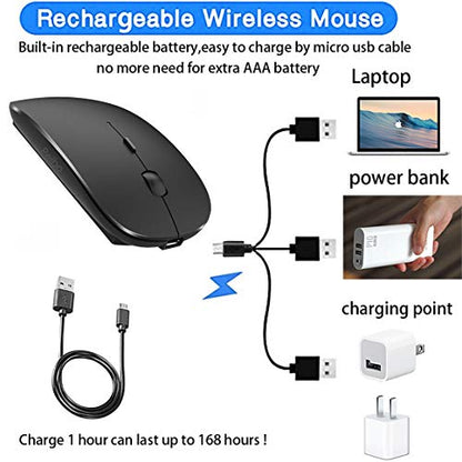 PEIBO Bluetooth Wireless Mouse for Laptop mac MacBook ipad MacBook air MacBook pro pc Desktop Computer Windows Chromebook Notebook (Black) - color: BLACK