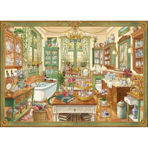 HUADADA-*Cozy Bathroom*-Jigsaw Puzzles for Adults 1000 Pieces, Interlock Perfectly No Dust, Impossible Difficult Hard Fun 1000 Piece Jigsaw Puzzles for Adults-1:1 Poster - color: Cozy Bathroom