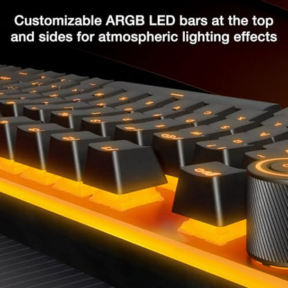 be quiet! Light Mount Linear, Gaming Keyboard, Mechanical Silent Switches | Hot-Swappable Silent Switches, Triple-layered dampening, 3D Media Wheel, PBT Double-Shot Keycaps, ARGB, Programmable Keys - style: Light Mount Linear