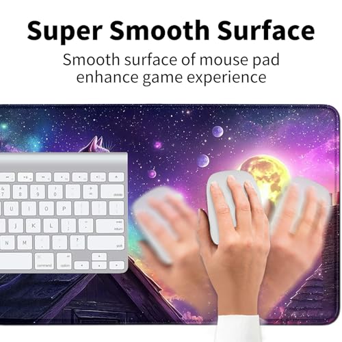 Cute Cat with Galaxy for MTG & TCG Playmat Mouse Pad,BFDHGQZC 24" x 14" Game Mat for MTG/RPG/CCG Trading Card Game Playmats Table Mat Perfect for Card Games Video Games Computer Office - color: Cute Cat With Galaxy