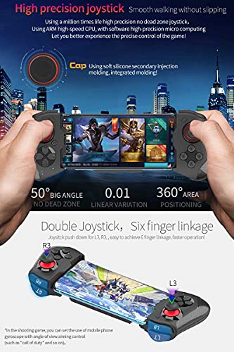 Mobile Gaming Controller for iPhone iOS Android PC Wireless Gamepad Joystick for iPhone 17/iPhone 16/15/14/12, iPad, MacBook, Galaxy S22/S21/S20, TCL, Tablet, PC - 18+ Hour Battery Life - Call of Duty - color: Red+Blue