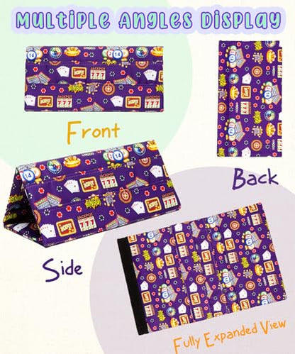 Playing Card Holder for Bingo Pull Tabs Gambling Tickets Card Game Holders for Canasta Poker Bridge Cards Casino Portacartas para Bingo Purple Indigo - color: Indigo