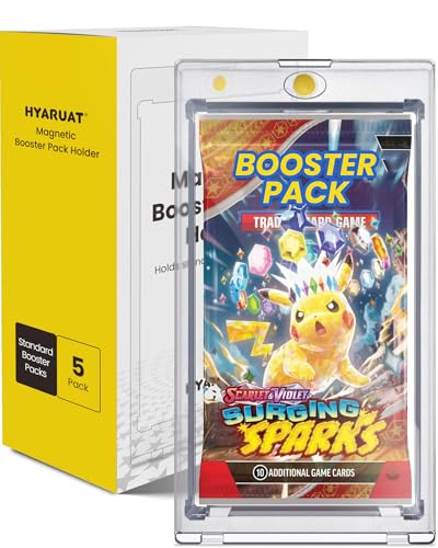 Magnetic Booster Pack Holder – 5 Pack | One Touch UV & Acid-Free Clear Display Case for Standard TCG and Sports Booster Packs
