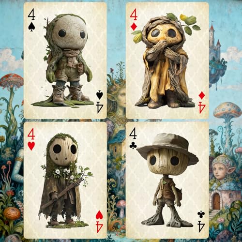 Playing Cards, Retro Style Poker Cards, Fantasy World Theme Poker Cards, 54 Unique Illustrations Playing Card, Double-Sided Anti Slip Pattern Design, Suitable for Collection and Gift.