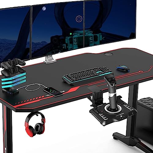 Hikig Steel Clamp-on Flight Stick Desk Mount Bracket Designed for Turtle Beach VelocityOne Flightstick & Logitech G Extreme 3D Pro Joystick, Adjustable Desk Mount Holder (Flight Stick Not Included)
