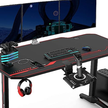 Hikig Steel Clamp-on Flight Stick Desk Mount Bracket Designed for Turtle Beach VelocityOne Flightstick & Logitech G Extreme 3D Pro Joystick, Adjustable Desk Mount Holder (Flight Stick Not Included)