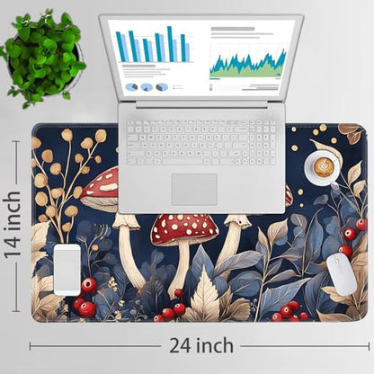 for MTG Game Playmat - 24 x 14 inches with Dices and Storage Bags, Non-Slip Base for TCG and Board Game Card Mats, Trading Card Games Mat, Red Mushroom Pattern Collectible Card Playmats - color: Jv-playmat-p7-1-d113
