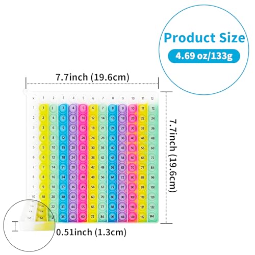 Multiplication Chart Game, 12x12 STEM Math Table, Sensory Pop Toy | CPC certified multiplication table for homeschooling. Safe sensory pop toy builds focus and relieves stress for kids.