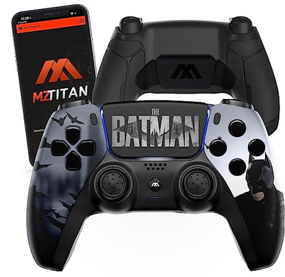 MODDEDZONE Smart Extreme Modded Controller + Anti Recoil 2 Remap Buttons & Interchangeable Thumbsticks & Hair Triggers, Tactical Buttons Compatible with PS5 Custom Controller PC (Bat) - color: Bat