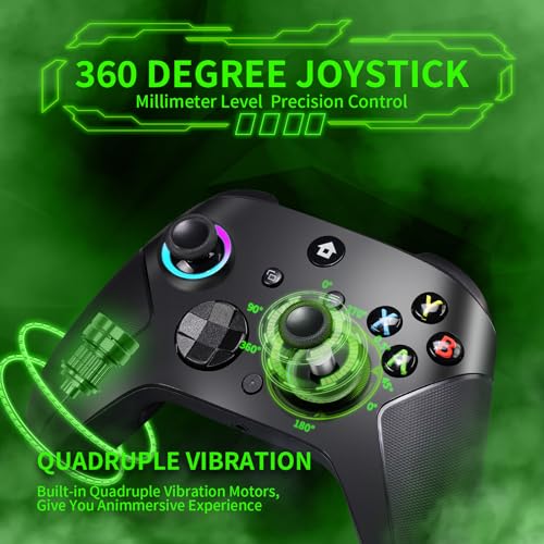 TECTINTER Wireless Controller for Xbox One Controller,2.4GHz Xbox One Controller Wireless with 8 Color RGB Light/Programmable/800mAh Battery,Compatible with XboxOn e,Xbox O ne S/X,XboxO ne Series X/S - color: Black