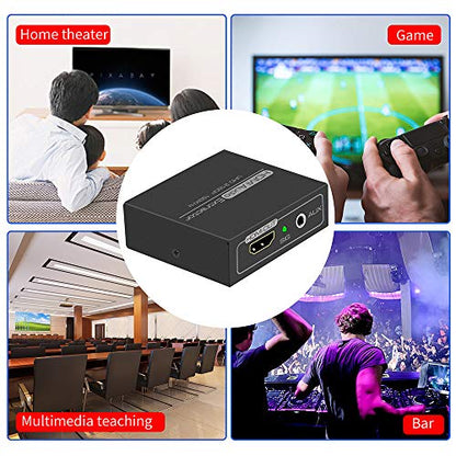 HDMI Audio Extractor 4K with 3.5mm AUX Stereo and L/R RCA Out Converter Adapter Splitter Support 4K 1080P 3D Compatable for PS3 Xbox Fire Stick - color: BLACK