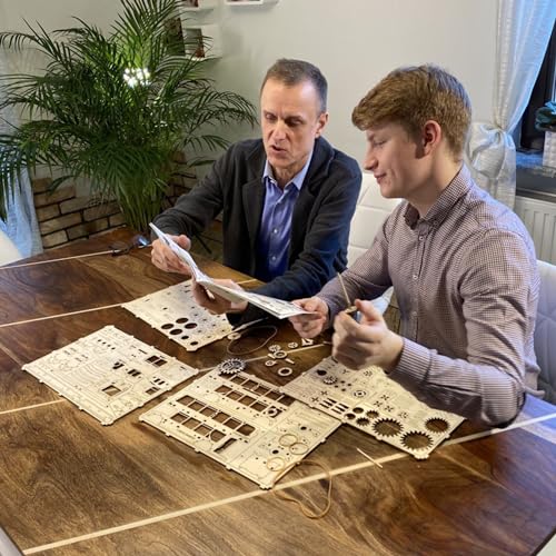 WOODEN.CITY Steampunk Wall Clock Kit – 3D Wooden Puzzle for Adults, Mechanical DIY Clock Model, Working Wall Art (257 Pieces) Made in EU - color: Steampunk Wall Clock