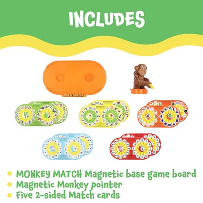 POPULAR PLAYTHINGS Monkey Match Toy Matching Game, Interactive Spinning | Educational Preschool Memory Game, for Toddlers Ages 4 & Up Learning Board Game, for Kids
