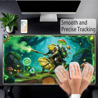 for MTG Playmat, for TCG Play Mat, 24 x 14 inches, Magic Game Card Mat Commander Playmat,Trading Card Inked Game Mat,Battle Game Rubber Non-Slip Mat - Frog - color: Frog