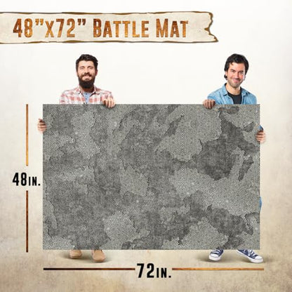 Melee Mats Wargaming Battle Mat, 48"x72" - Terrain for Warhammer 40K, Dungeons and Dragons, Tabletop RPG, Miniatures & Strategy Games - Durable Vinyl Map - color: Cobblestone, size: 48"x72