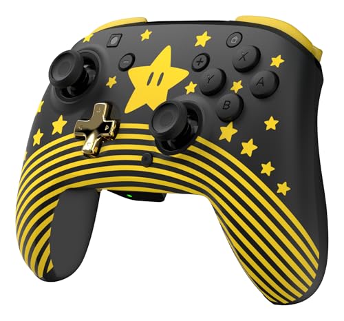 Turtle Beach Rematch Wireless Controller Super Mario Star Nintendo Switch 2 | Nintendo Switch Lite, OLED, Glow-in-the-Dark Design, Rechargeable 40-Hr Battery, 2 Mappable Back Buttons, Super Mario Star - color: Super Mario Star