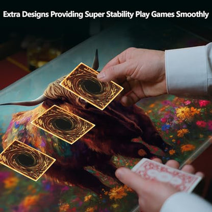 MTG Playmat,Game Play Mat for MTG TCG 24 x 14 inches Cards Game Playmats,Trading Card Game Stitched Play Mats Commander Deck Gaming Desk Mat Card Gameplay Mats-Art Highland Cow - color: Art Highland Cow, size: NO Zone