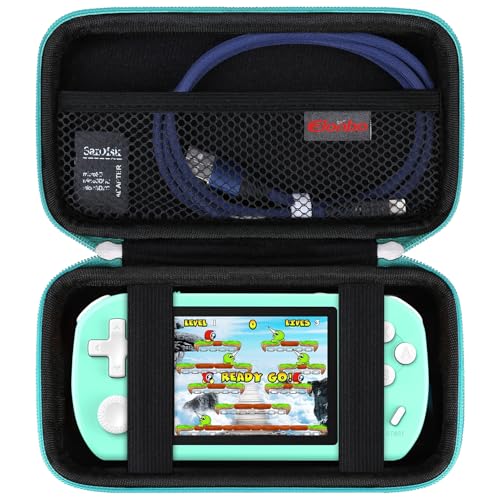 Elonbo Carrying Case for TEBIYOU/ WELLST·G/ TaddToy/ Beijue/ FAMILY POCKET/ CCTU/ X-JOYKIDS/ GREENCREEK/ Beico/ KAVOYI/ GuaiyeyeAP Handheld Game Console, Portable Electronic Gaming Player Bag, Green - color: Green