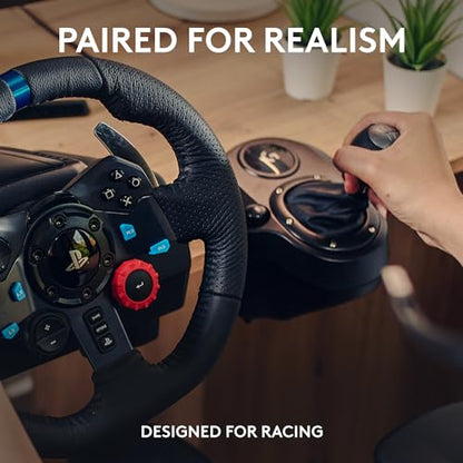 Logitech G29 Driving Force Racing Wheel and Pedals, Force Feedback, Real Leather + Logitech G Driving Force Shifter - For PS5, PS4 and PC, Mac - Black - style: PS5, PS4, PC/Mac