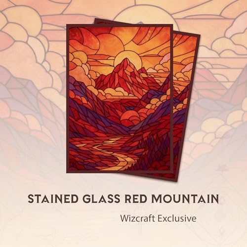 Stained Glass Red Mana - MTG Card Sleeves, 104ct, Standard Size | Perfect for Double Sleeving, Smudge Resistant Matte Back, Standard 66x92mm - Compatible with Magic The Gathering & TCG Cards - color: Red Mana