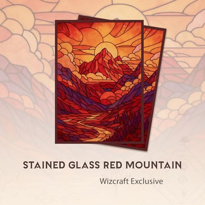 Stained Glass Red Mana - MTG Card Sleeves, 104ct, Standard Size | Perfect for Double Sleeving, Smudge Resistant Matte Back, Standard 66x92mm - Compatible with Magic The Gathering & TCG Cards - color: Red Mana
