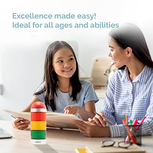 KADAMS Visual Timer for Kids with Audio Pre-Alarm - Traffic Light Alarm for Kids Toddler Teachers Classroom Home Time Management Tool 24hr Countdown Pause Memory Function, Silver - color: Silver