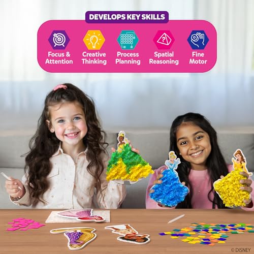 Skillmatics Poke-in Art – Disney Princesses, Mess-Free DIY Wood Craft Kit | Screen-Free Entertainment, Fun Colorful Creative Activity for Kids, Cinderella, Ariel, Gifts for Girls Ages 4, 5, 6, 7, 8, 9 - style: 3. Disney Princess