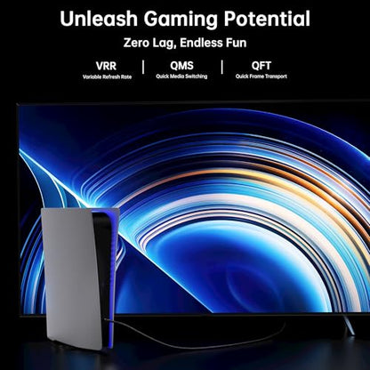 2 Pack 96Gbps HDMI 2.2 Cables 2FT,16K@60Hz,4K@240/480Hz Ultra High Speed Braided Gold-Plated Cord,Supports HDR10+,eARC,DTS:X, HDCP 2.2/2.1,Compatible with PS5,PS4, Xbox,Gaming PC,Monitor, - size: 2FT+2FT