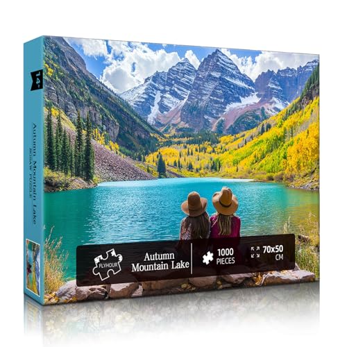 Autumn Mountain Lake Puzzles for Adults 1000 Pieces,27.5x19.7in | National Park,Challenging Landscape Puzzle for Game Nights Family,Dust-Free,HD Poster - color: Autumn Mountain Lake