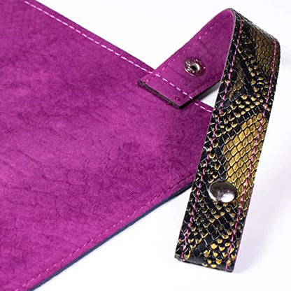 Cusdie 2 in 1 Dice Rolling Mat & Zippered Dice Holder DIce Tray- Compatible with DND Polyhedral Dice (Colorful Dragon Scale) - color: Colorful Dragon Scale