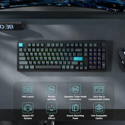 Keychron J3 HE Wireless Hall Effect Magnetic Switch Keyboard, 96% Layout with Numpad & Knob, Rapid Trigger, 1000Hz Polling Rate, Web Customizable RGB Keyboard for Mac Windows Linux