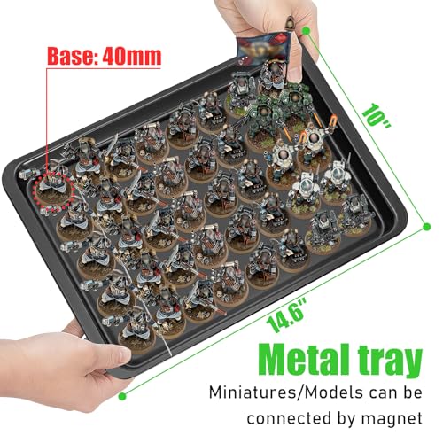 Miniatures Storage Case Miniatures Transport Case Aluminum Alloy Frame with Lock (X-Large Size) - size: X-Large