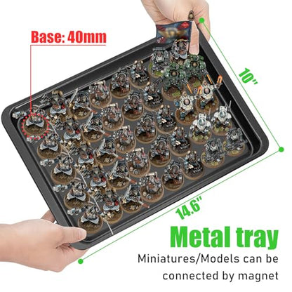 Miniatures Storage Case Miniatures Transport Case Aluminum Alloy Frame with Lock (X-Large Size) - size: X-Large