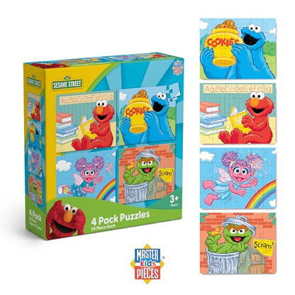 MasterPieces Puzzle Set - 4-Pack 24 Piece Jigsaw Puzzle for Kids - Sesame Street 4-Pack - 8"x10" - style: Sesame Street