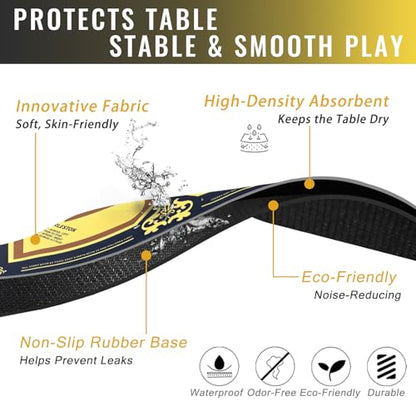 Mahjong Mat with Rules 31.5" x 31.5" Non-Slip Noise Reduction, American Mahjong Mat for Table with Bag, Waterproof Mah Jongg Mat for Poker, Playing Cards, Dominoes, Board & Tile Games - color: Black Tortoise