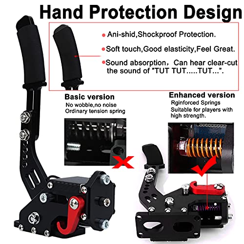 64Bit USB Handbrake SIM for XBOX ONE Racing Games - Compatible with G920, Fanatec, OSW, Dirt Rally - Without Clamp - Black Stainless Steel Fixed Plate - color: Black-With Black Stainless Steel Fixed Plate