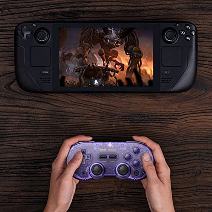8Bitdo SN30 Pro Bluetooth Controller, Hall Effect Joystick(Crystal Purple) | Rumble Vibration, Turbo Function, USB-C Cable, Wireless Gamepad for Switch/Switch 2, Windows, Apple, Steam Deck, Raspberry Pi - color: Crystal Purple