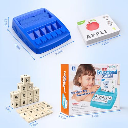 DEGIDEGI Educational Toys for Kids Ages 3-8, Matching Letter Spelling Math Counting Game,Learning Game for Preschool& Kindergarten Kids, Birthday Gifts for 3 4 5 6 7 Year Olds Boys&Girls Navy Blue - color: Navy Blue