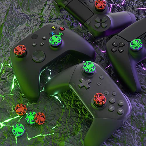 PlayVital Halloween Thumb Grip Caps for Nintendo Switch 2 Pro, Switch Pro Controller, Joystick Caps Cover for ps5, Edge, ps4, Xbox Series X/S, Xbox One, Elite Series 2 Controller - Cthulhu The Octopus - color: Cthulhu The Octopus