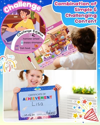 Search and Find Activity Books for Kids Ages 3-5, Car Airplane Travel Toys Games Activities for 3-5 4-8, Toddler Kid Road Trip Essentials, Preschool Learning Activities, Birthday Gifts for Boys Girls