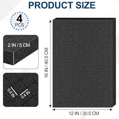 4 Pcs Pick and Pluck Foam Sheets 16" L x 12" W x 2" T Polyurethane Pick Apart Foam Inserts Pads with Bottom Use for Camera, Interlocking Case, Tool Box, Board Box, Storage Drawer, Black - size: 1 Sizes - 4 Pcs -16 x 12 x 2 Inches