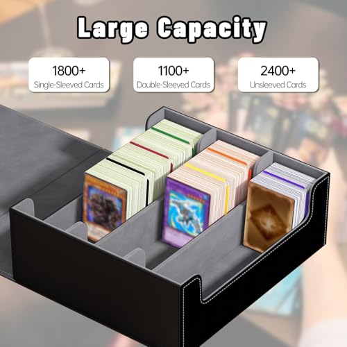 DEGDFSGR Card Game Storage Box for TCG MTG Commander Deck Box MTG Card Box Organizer Trading Card Case Magnetic Closure Creative Pattern Up to 2400 Cards, The Fire Dragon On The Rock - color: The Fire Dragon On The Rock
