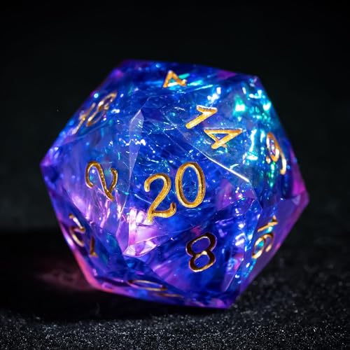 7PCS DND Dice Set,Transparent Sharp Edge Dice Set D&D RPG Polyhedral Die,for Dungeons and Dragons TTRPG Games Roleplaying Game,with Gift Box(Galaxy Purple) - color: Galaxy Purple