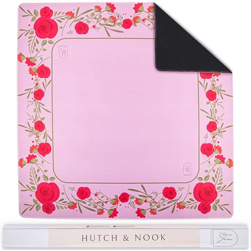 Hutch & Nook Mahjong Mat | 33" Non-Slip Mahjong Mat for Table | Custom Designed Card Table Covers | Noise Reduction Mahjong Table Cover | Unique Colorful Designs for Mahjong, Dominoes, & More - color: Pink