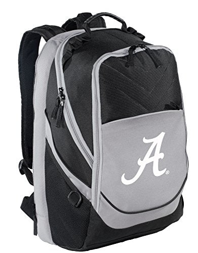 Broad Bay Alabama Backpack University of Alabama Crimson Tide Laptop Computer Bags (Black & Gray - A Logo White)