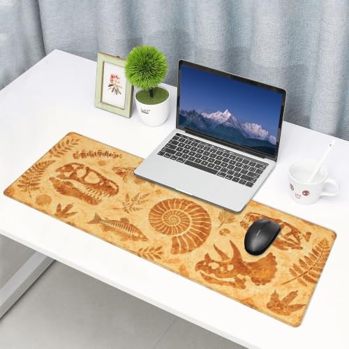 Retro Fossils Mouse Pad XL Large Mousepad Non Slip Rubber Base Desk Mat for Laptop Computer Gaming 31.5" X 12" - color: Retro Fossils
