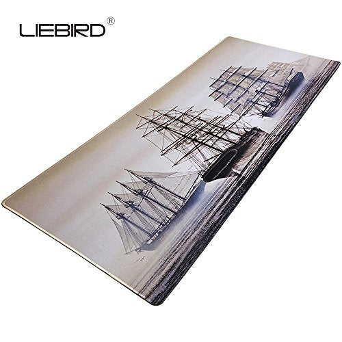 LIEBIRD® Extended XXL Gaming Mouse Pad - Portable Large Desk Pad for Laptop - Non-Slip Rubber Base (Sailing) - color: Sailing